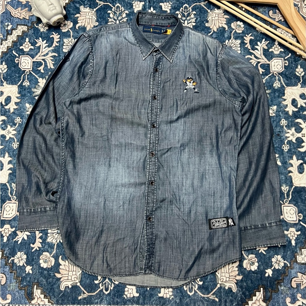 Polo Bear RL x NY Yankees Denim Long Sleeves